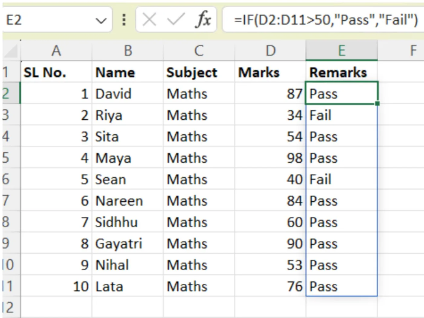 Excel Formulas List